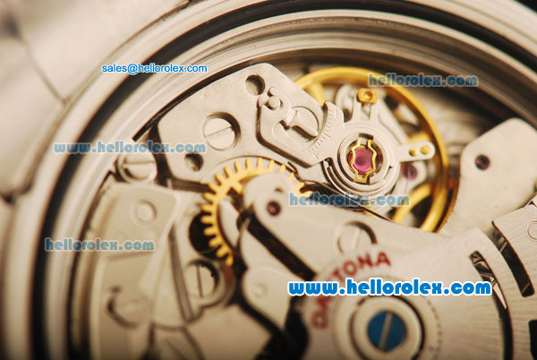 Rolex Daytona Chronograph Swiss Valjoux 7750 Automatic Movement Full Steel with White Dial and Arabic Numerals - Click Image to Close